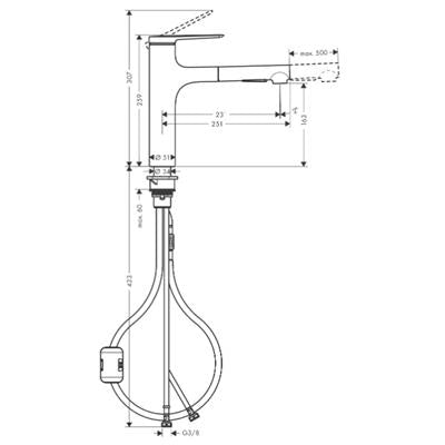 Hansgrohe Zesis M33 konyhai csaptelep 160, kihúzható kifolyó, 2jet, matt fekete