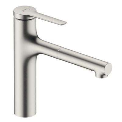 Hansgrohe Zesis M33 konyhai csaptelep 160, kihúzható kifolyó, 2jet, rm. acél hatású