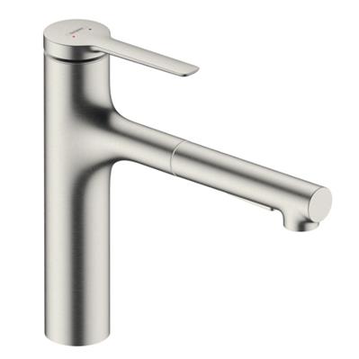 Hansgrohe Zesis M33 konyhai csaptelep 160, kihúzható kifolyó, 2jet, sBox, rm. acél hatású
