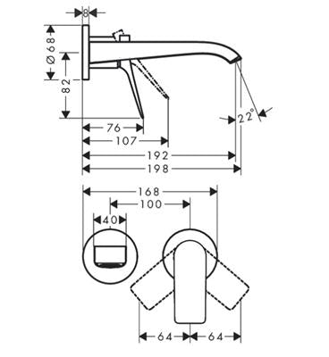Hansgrohe Vivenis mosdócsaptelep falsík alatti telepítéshez, 19,5 cm-es kifolyó, matt fehér