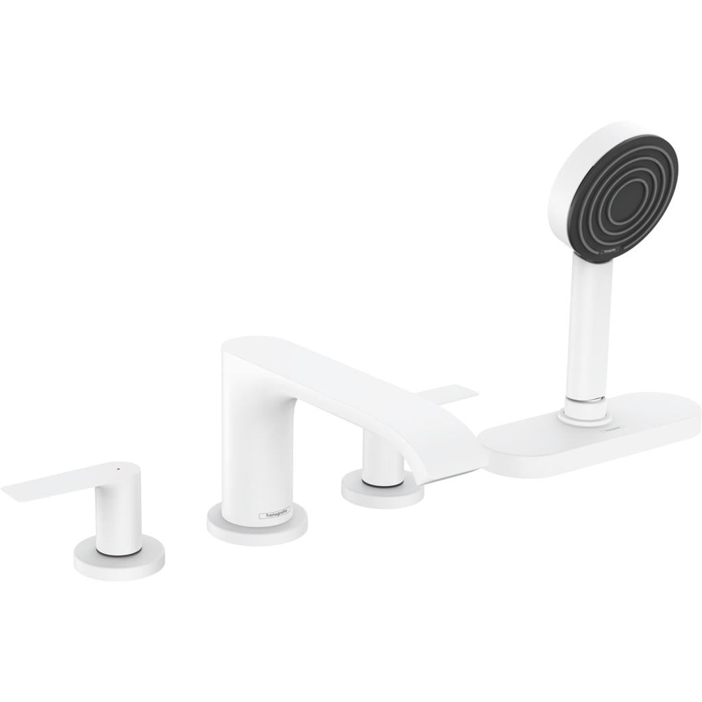 Hansgrohe Vivenis 4 lyukú, peremre szerelhető kádcsaptelep sBox-szal, matt fehér