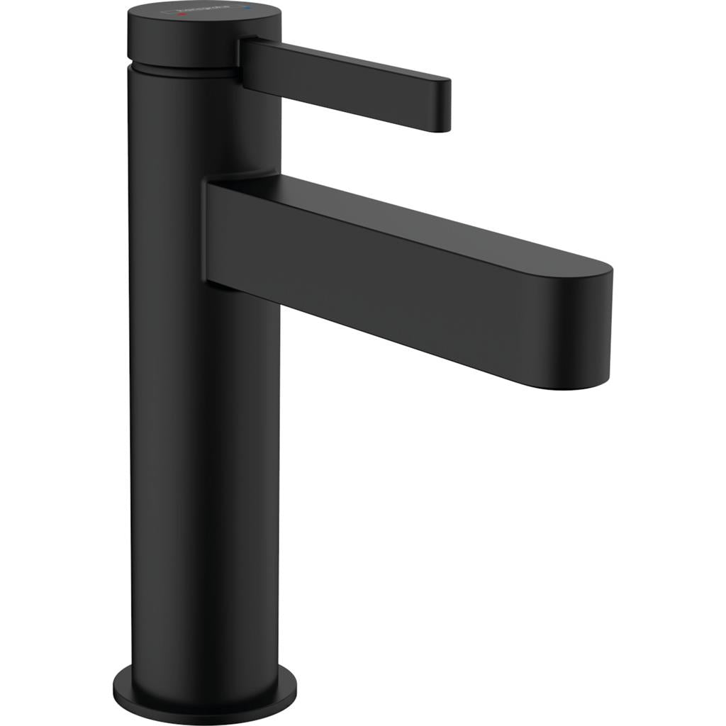 Hansgrohe Finoris mosdócsaptelep 110, pop-up lefolyógarnitúra, matt fekete