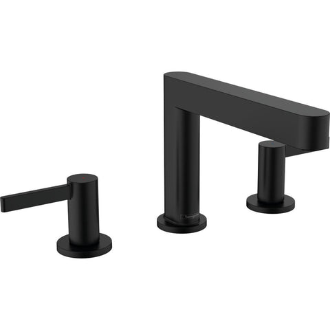 Hansgrohe Finoris 3 lyukú mosdócsaptelep 110, push-open lefolyógarnitúra, matt fekete