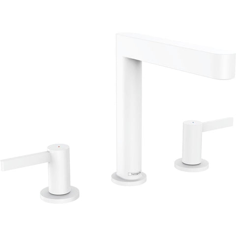 Hansgrohe Finoris 3 lyukú mosdócsaptelep 160, push-open lefolyógarnitúra, matt fehér
