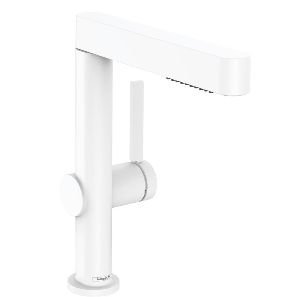 Hansgrohe Finoris mosdócsaptelep 230, kihúzható kifolyó, 2 jet és push-open lefolyógar., matt fehér