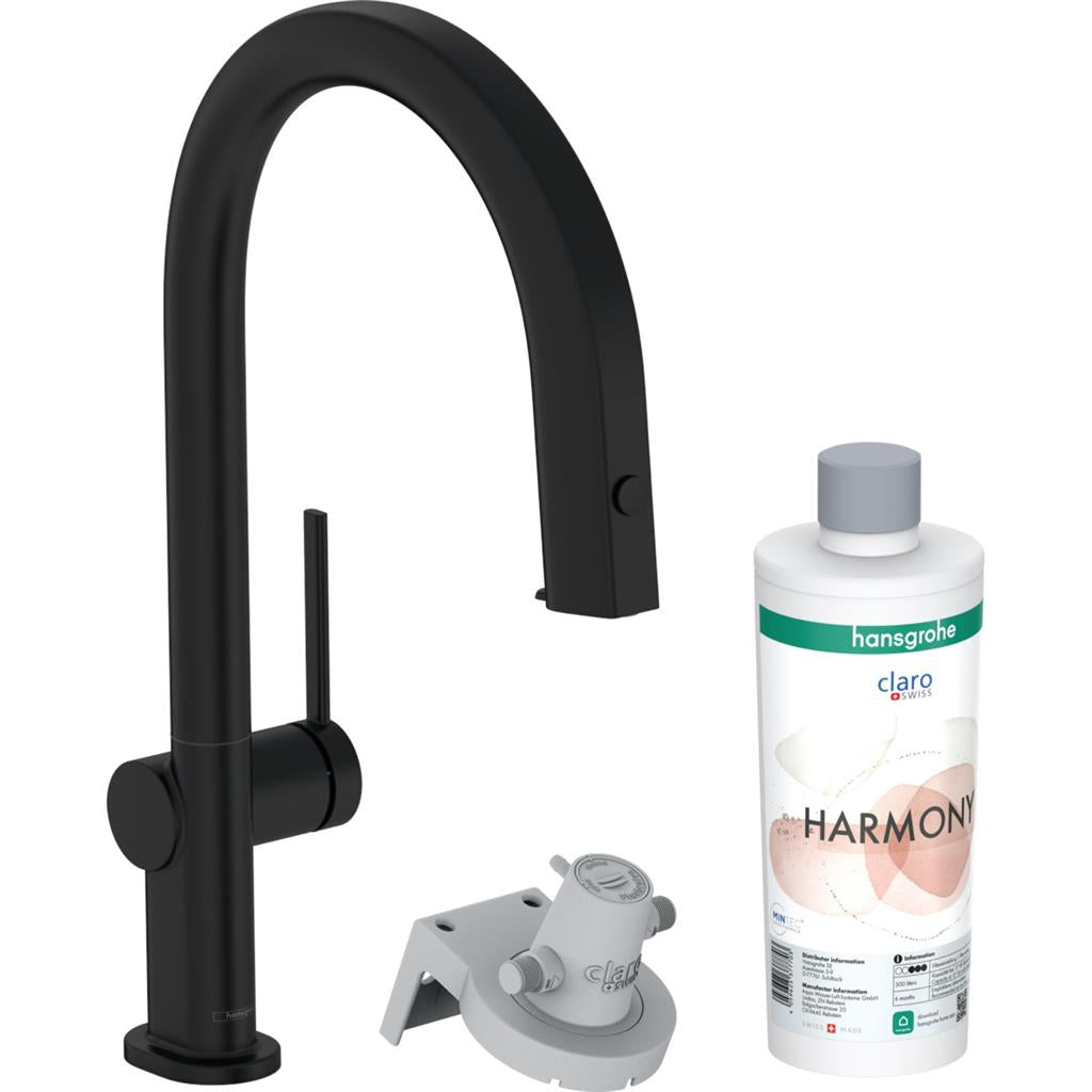 Hansgrohe Aqittura M91 Filtersystem konyhai csaptelep 210, kihúzható kifolyó, 1jet, sBox, matt fekete