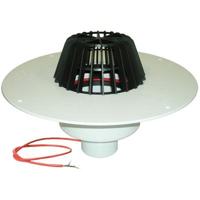 HL-62.1P lapostető összefolyó , függőleges DN110, PVC fűthető gallérral