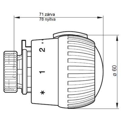 Honeywell T7000 Termosztatikus szelepfej, fehér, elzárható, folydékos töltet M30 x 1,5 1...28°C