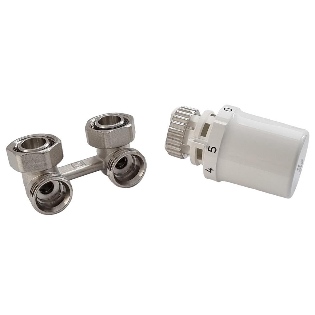 Honeywell Verafix H-idom szett sarok (T3019DAW0 + V2495EX020A) + Termofej Danfoss szelepbetéthez