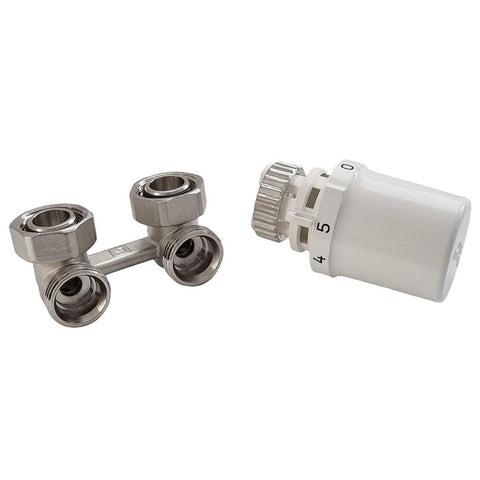 Honeywell Verafix H-idom szett sarok (T3019DAW0 + V2495EX020A) + Termofej Danfoss szelepbetéthez