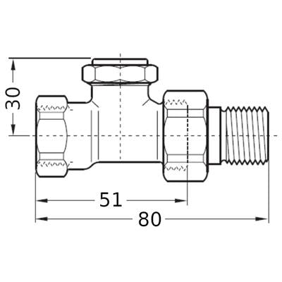 Honeywell visszatérő radiátorszelep 1/2" egyenes Verafix  V2420D0015