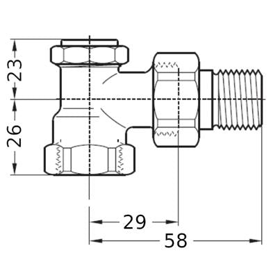 Honeywell visszatérő radiátorszelep 1/2" sarok Verafix-E   V2420E0015