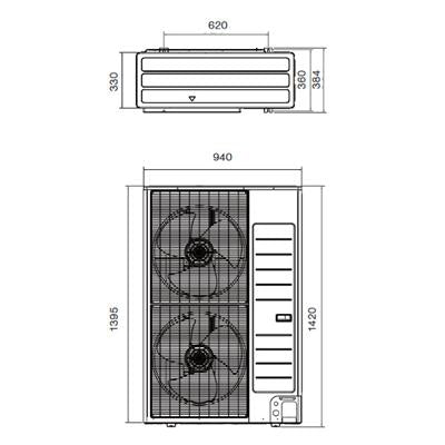 Immergas Magis Pro 12 V2 T split levegő-víz hőszivattyú beltéri és kültéri egységgel, 3 fázis