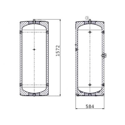 Immergas UBA 250 V1 puffer tároló, csőkígyó nélkül