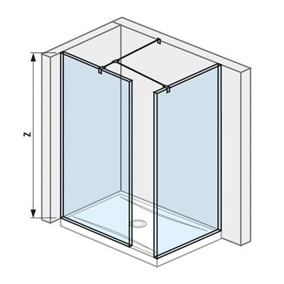 Jika Cubito Pure Walk-in zuhanykabin, sarok, ezüst/átlátszó üveg, 70x80 cm
