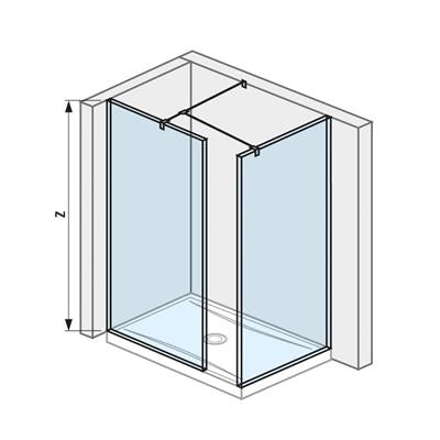 Jika Cubito Pure Walk-in zuhanykabin, sarok, ezüst/átlátszó üveg, 70x90 cm
