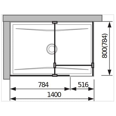 Jika Cubito Pure Walk-in zuhanykabin, sarok, ezüst/átlátszó üveg, 80x80 cm