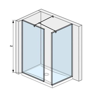 Jika Cubito Pure Walk-in zuhanykabin, sarok, ezüst/átlátszó üveg, 80x90 cm