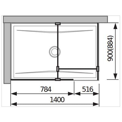 Jika Cubito Pure Walk-in zuhanykabin, sarok, ezüst/átlátszó üveg, 80x90 cm
