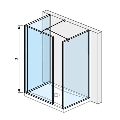 Jika Cubito Pure Walk-in zuhanykabin, hátfalhoz, ezüst/átlátszó üveg, 79,5x90 cm 400