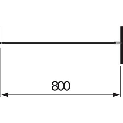 Jika Cubito Pure 80 zuhanyfal, rögzített, ezüst/arctic dekor, 78x195 cm