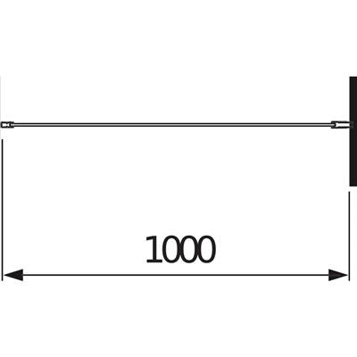 Jika Cubito Pure 100 zuhanyfal, rögzített, ezüst/átlátszó üveg, 98x195 cm