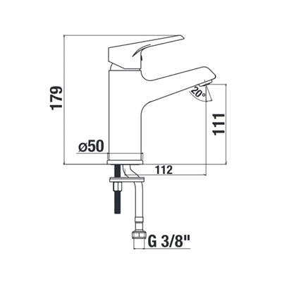 Jika Cube egykaros mosdó csaptelep, lefolyószelep nélkül, 113 mm