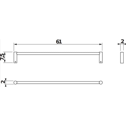 Jika Basic törölközőtartó, krómozott, 60 cm