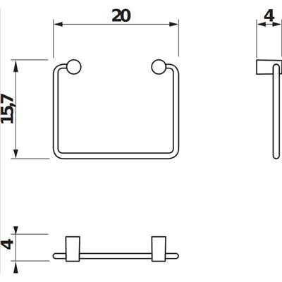 Jika Basic törölközőtartó gyűrű, krómozott, 20 cm