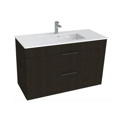 Jika Cube 100 alsószekrény mosdóval, 2 fiókkal, sötét tölgy, 98x42,2x60,7 cm