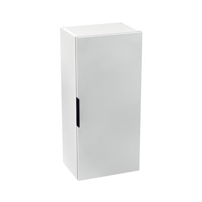Jika Cube középmagas szekrény, 1 ajtós, balos/jobbos, 2 polccal, selyemfényű fehér, 34,5x25x75 cm