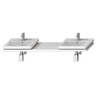 Jika Cubito-N 135-220 cm méretre vágható mosdótartólap, 2 kivágással, konzolok nélkül, fehér