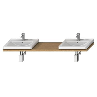 Jika Cubito-N 135-220 cm méretre vágható mosdótartólap, 2 kivágással, konzolok nélkül, tölgy