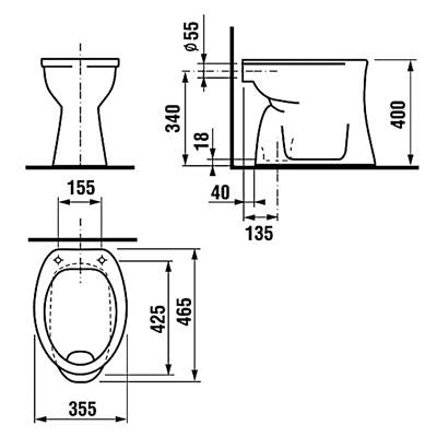 Jika Dino álló WC, sík öblítésű, alsó kifolyású 8220080000001