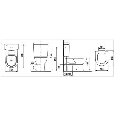 Jika Mio álló kombi wc csésze, mélyöblítésű, kettős kifolyású, Jikaperla, fehér