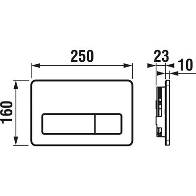 Jika PL3 Single Flush nyomólap, dual flush, fehér