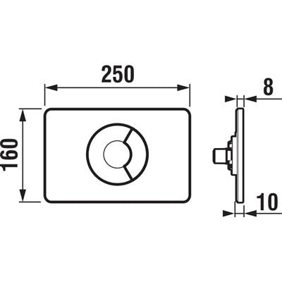 Jika PL9 Modul nyomólap, dual flush, fényes króm