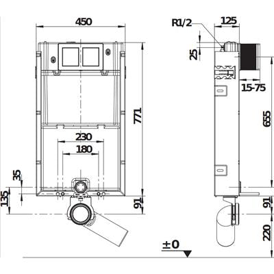 Jika Basic Wc System falbaépített modul, fali wc-hez