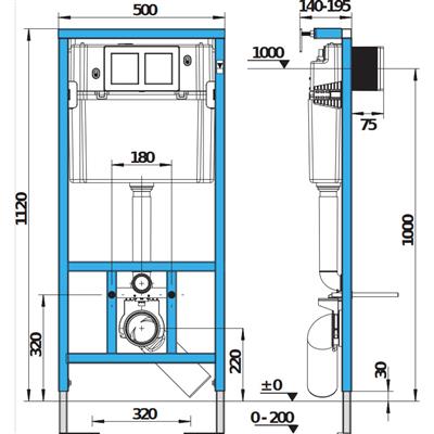 Jika Basic Wc System falbaépített modul, fali wc-hez, padlóra szerelhető, állítható