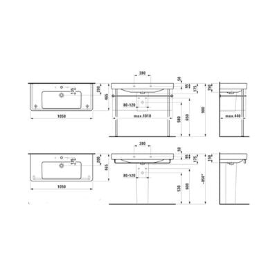 Laufen Pro S mosdó, ráépíthető 105x46,5