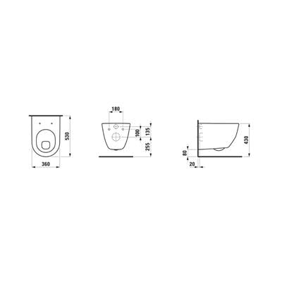 Laufen Pro S WC, fali, lapos öblítésű