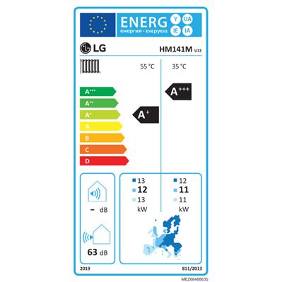LG THERMA V - HM141M.U33 - monoblokkos hőszivattyú 14,0 kW (R32) 1Ø (a fűtőbetétet nem tartalmazza)