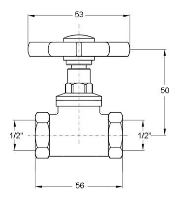 Mofém áteresztő szelep 1/2 "