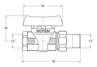 Mofém Flexum golyóscsap 1/2" KB hollanderes gázhoz