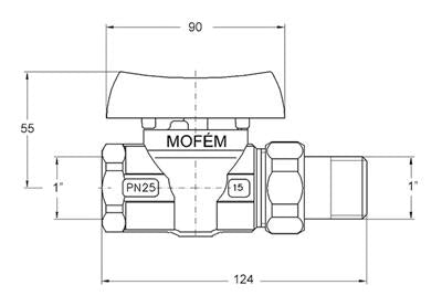 Mofém Flexum golyóscsap 1" KB hollanderes gázhoz
