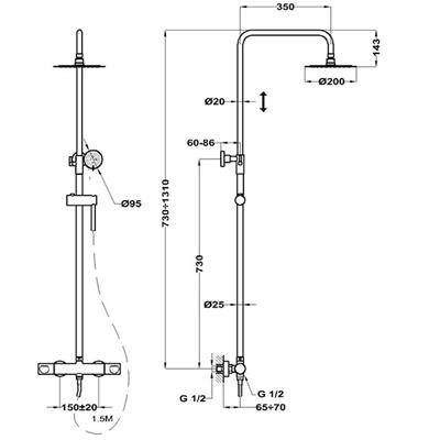 Mofém Evo X dualcontrol zuhanyrendszer 153-0049-00