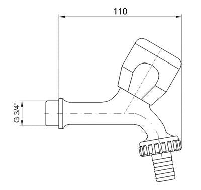 Mofém kerticsap 3/4" tömlővéges