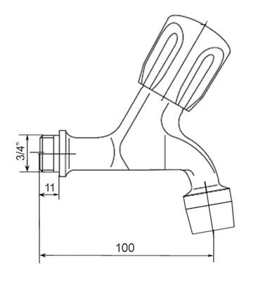 Mofém kifolyócsap 3/4" perlátoros