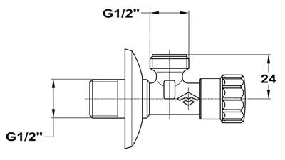 Mofém sarokszelep 1/2 "-1/2 "