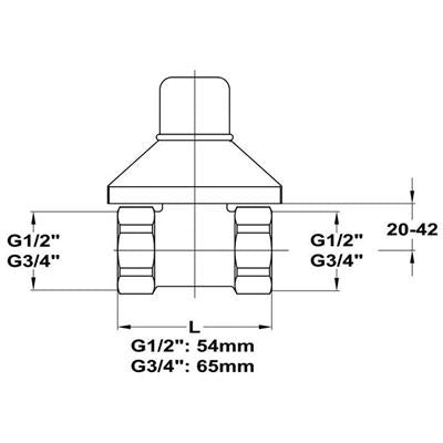 Mofém csempeszelep 1/2 " piros jelzéssel 164-0015-00